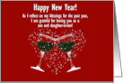 Son and Daughter in Law Blessings Happy New Year Wine Customizable card