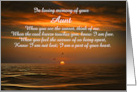 Aunt Sympathy Card with Ocean and Sunset Birds Custom Cover card