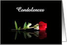 Condolences Simple Red Rose Customizable Text card