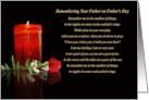 Fathers Day Remembrance of Your Father with Memorial Poem Candle card