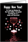 New Year for Brother and Sister in Law Custom Funny Wine Themed card