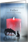 Christmas Holiday Sympathy Remembrance of Father Candle Cowboy card