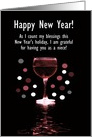 Niece Happy New Year Funny Wine Customizable card