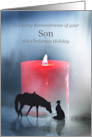 Christmas Remembrance For Loss of Son Cowboy and Candle Country card
