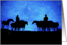 Christmas Holiday Remembrance Country Western Starry Sky Horses card