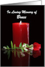 Sympathy Loss Custom Name with Remembrance Candle and Rose card