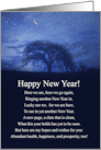 Happy New Year with Oak Tree Stars and Moon Nature and Good Wishes card