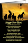 Happy New Year Country Western Cowboy Good Wishes Poem card