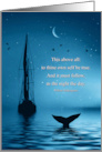 Graduation Sailing Ship with Famous Shakespearian Quote Stars and Moon card