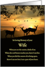 Birthday Remembrance For Late Wife with Spiritual Poem and Deer card