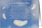 Sympathy Loss of Mother Spiritual Poem with Feather card