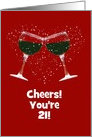 21st Birthday Toasting Wine Glasses Funny Custom Cover card