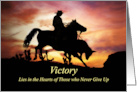 Encouragement Western Cowboy Horse and Steer Hang in There card