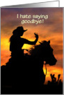 Goodbye Farewell Country Western Cowgirl and Horse Custom card
