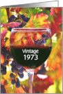 Happy Birthday Wine by the Year 1973 Harvest Grapes Vineyard Custom card