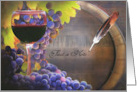 Just a Note Blank Inside with Quill Pen Custom Text Wine and Barrel card