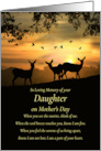 Mothers Day Sympathy Remembrance of Daughter with Poem and Deers card
