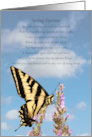 Spring Equinox Ostara Swallowtail Butterfly with Blue Skies Poem card