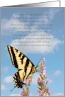 Sympathy Remembrance with Swallowtail Butterfly and Spiritual Poem card