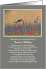 Celebration of Life Custom Name Spiritual Poem Hummingbird Invitation card