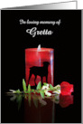 Dog Sympathy Memorial Remembrance Custom Name Candle and Rose card