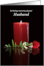 Husband Sympathy With Memorial Candle and Red Rose card