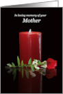 Mother Sympathy Condolences with Remembrance Candle and Rose card