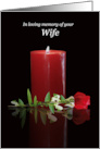 Wife Sympathy in Loving Memory with Candle and Rose card