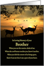 Birthday for Late Brother In Remembrance with Poem and Deer card