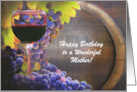 Mother Birthday With Wine Glass and Grapes Funny and Nice Custom card