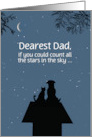 Fathers Cute Dog and Cat Counting Stars in the Sky Customizable card