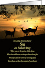 Fathers Day Remembrance Memorial of Son Loss of Son Deer and Poem card