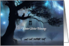 Winter Solstice Blessing With Dream Catcher Horses Owl Mystical card