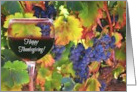 Thanksgiving Day with Wine and Vineyard Harvest Grapes card