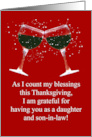 Thanksgiving Day for Daughter and Husband Son in Law Wine Humor card