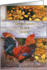 Congratulations on Your Pet Chickens Cute Rooster in Fall Colors card