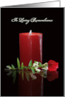 Anniversary of Death Passing Remembrance Candle and Rose Custom card