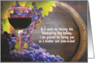 Brother and Sister in Law Thanksgiving with Wine Custom Text card