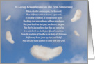 1st Anniversary of Death of Loved One Spiritual Poem with Feathers card