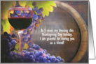 Friend Custom Text Happy Thanksgiving with Wine Humor card