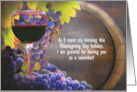 Co-Worker Happy Thanksgiving with Wine, Barrel and Grapes Customize card