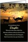 Daughter Remembrance on Anniversary with Deer and Spiritual Poem card