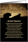 Autumn Equinox Mabon Buffalo in Sunset with Dreamcatcher Poem card