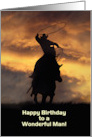 Happy Birthday for Him Man Country Western Cowboy Custom Text card