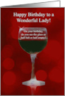 Happy Birthday for Women Lady Funny Wine Themed Humorous card