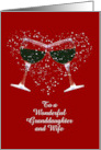 Granddaughter and Wife Happy Anniversary Toasting Wine Custom card