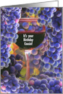 Cousin Birthday Funny with Wine and Grapes Custom Cover Text card