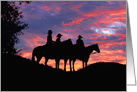 Country Western Cowboys in Sunset Sympathy card