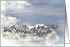 Zebra in the Clouds Fantasy Fun Birthday card