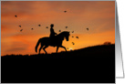 Dressage Horse and Rider Birthday at Sunrise card
